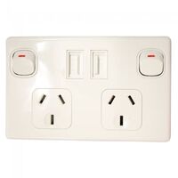 Double Pole USB  Power point- White